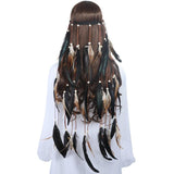 Cascading Feather Elastic Headband
