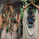 Cascading Feather Elastic Headband