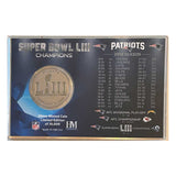 New England Patriots Superbowl Commemorative Coin Card