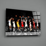 NBA Basketball All Stars Glass Wall Art