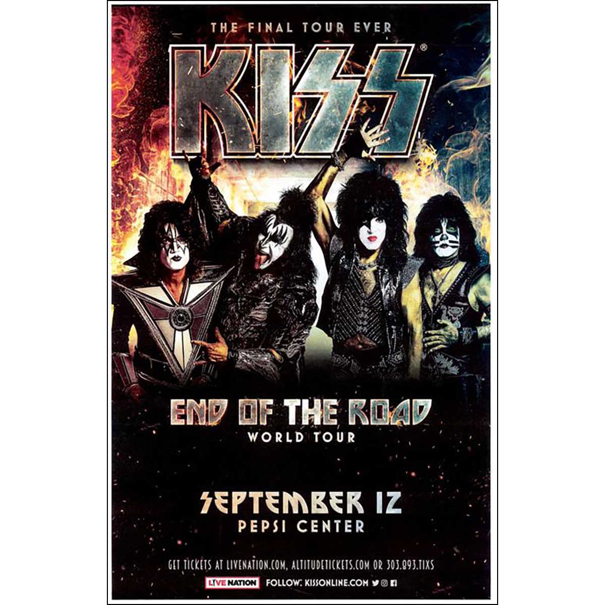 Kiss Poster End of Road World Tour 2019, 11x17 – Rock N Sport Store