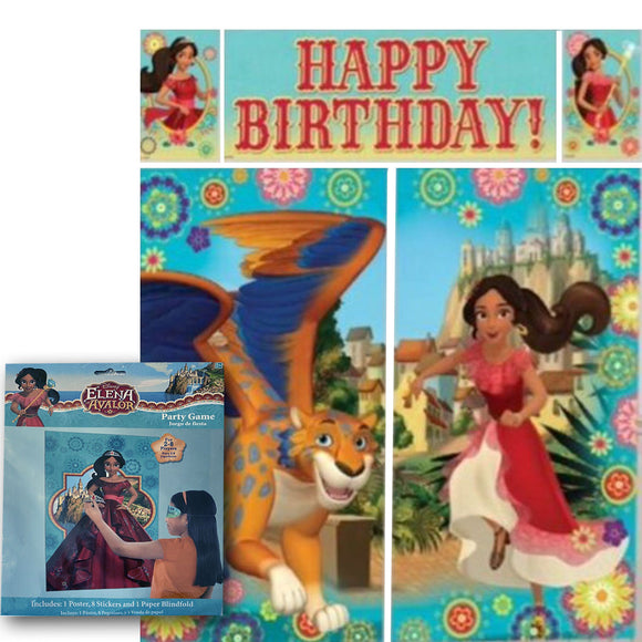Disney Elena of Avalor Happy Birthday Wall Decorating Kit & Party Game