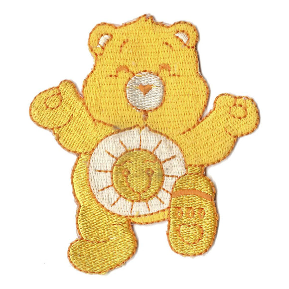 Teddy Bear embroidered iron on patch (Yellow)