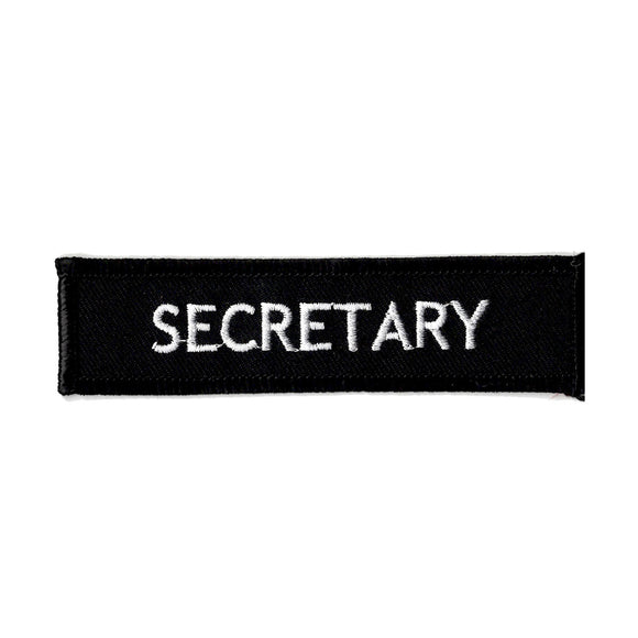 Secretary embroidered iron on patch