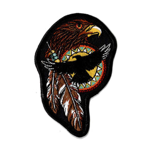 Eagle feather embroidered iron on patch