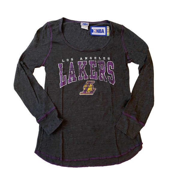 Womens Los Angeles Lakers Long Sleeve T-Shirt, Charcoal
