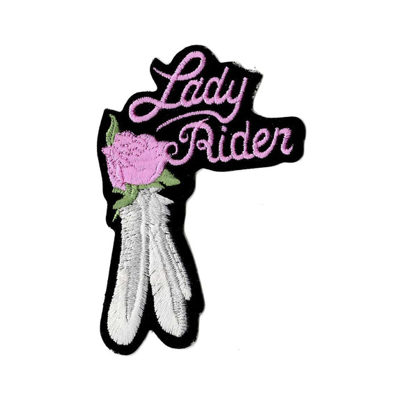 Lady Rider embroidered iron on patch