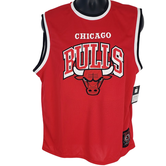 Chicago Bulls Embroidered Logo Jersey Mens Red