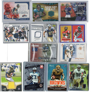 Lot of 12 NFL Football Cards Authentic Jersey Material