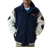New England Patriots Jacket Wool Leather Super Bowl Champions