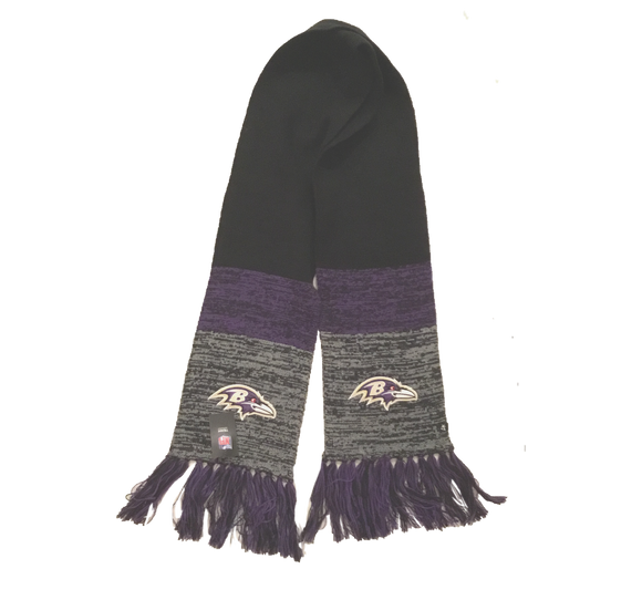 Baltimore Ravens Scarf, Static Marled Knit