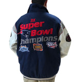 New England Patriots Jacket Wool Leather Super Bowl Champions