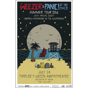Weezer & Panic at The Disco Poster 2016 11x17
