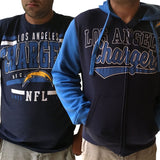 Men's Los Angeles Chargers Full Zip Hoodie  & FREE T-SHIRT