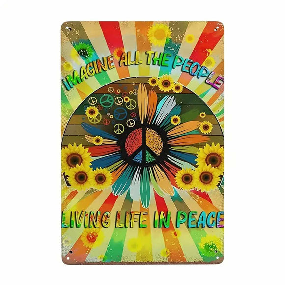 Imagine All the People Living Life in Peace, Tin Sign