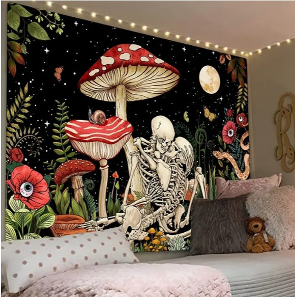 Tapestry: Embracing Skeletons in the Moonlight among Mushrooms