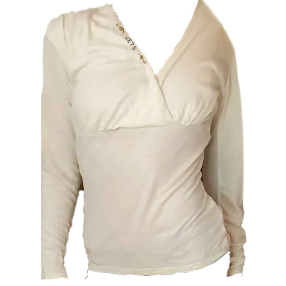 Womens New York Jets Wrap Shirt, Cream