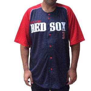 Men's Embroidered Boston Red Sox Jersey with Block Letters