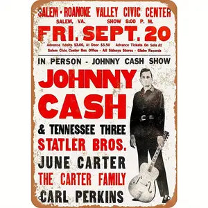 Johnny Cash Concert Poster 1968 Tin Sign