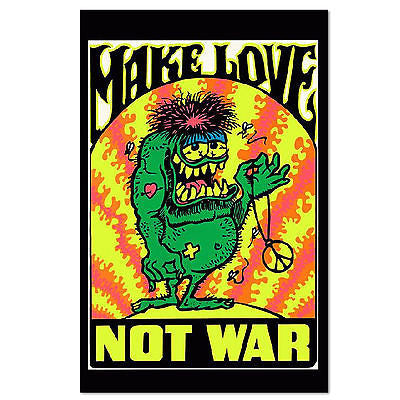 Make Love Not War Psychedelic Poster - Rock N Sports