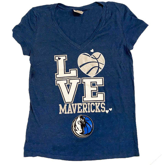 Womens NBA Love Mavericks T-Shirt, Blue