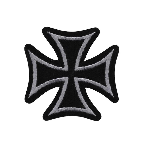 Black Iron Cross Patch New - White / MD 5.25 x 5.25