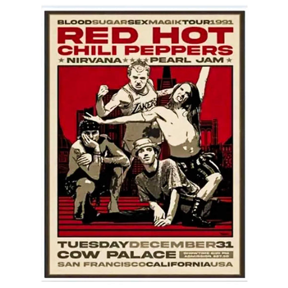 Red Hot Chili Peppers Nirvana Pearl Jam Poster