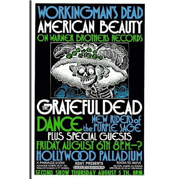 Grateful Dead Concert Poster, Hollywood Palladium 1970