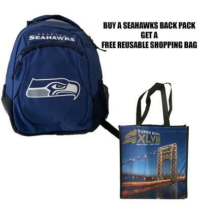 Seattle Seahawks Youth Primetime Backpack & Free Superbowl Tote Bag