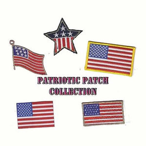 Patriotic Iron-On Embroidered 5 Patch Collection USA FLAGS NEW