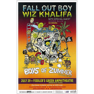 Fall Out Boy and Wiz Khalifa Concert Poster Denver, 2015