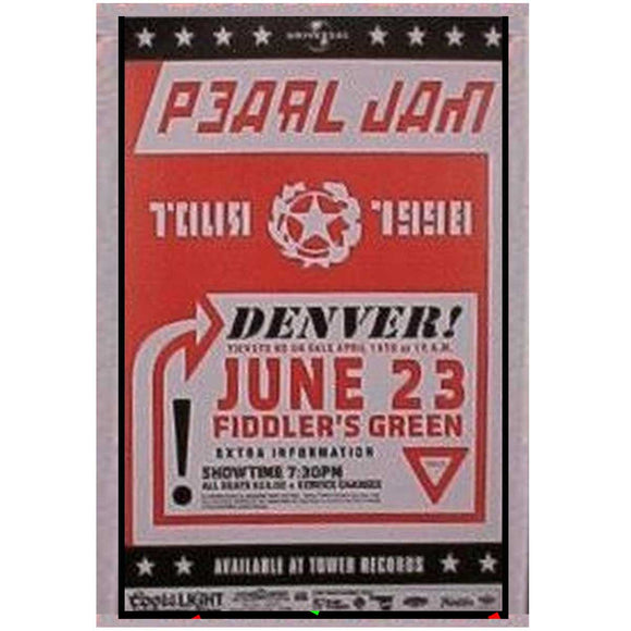 Pearl Jam Concert Poster 1998