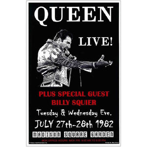 Queen Concert Poster Featuring Freddie Mercury, 1982, NYC