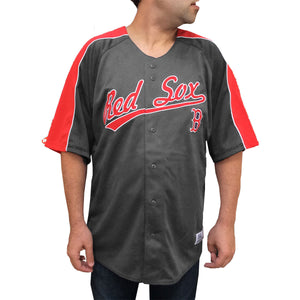 Men's Embroidered Red Sox Jersey in Dark Gray, Dynasty Series