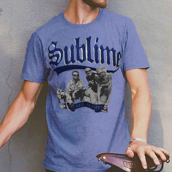 Mens Sublime Blue Long Beach T-Shirt - Medium