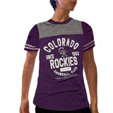 Womens Purple & Gray Colorado Rockies T-Shirt
